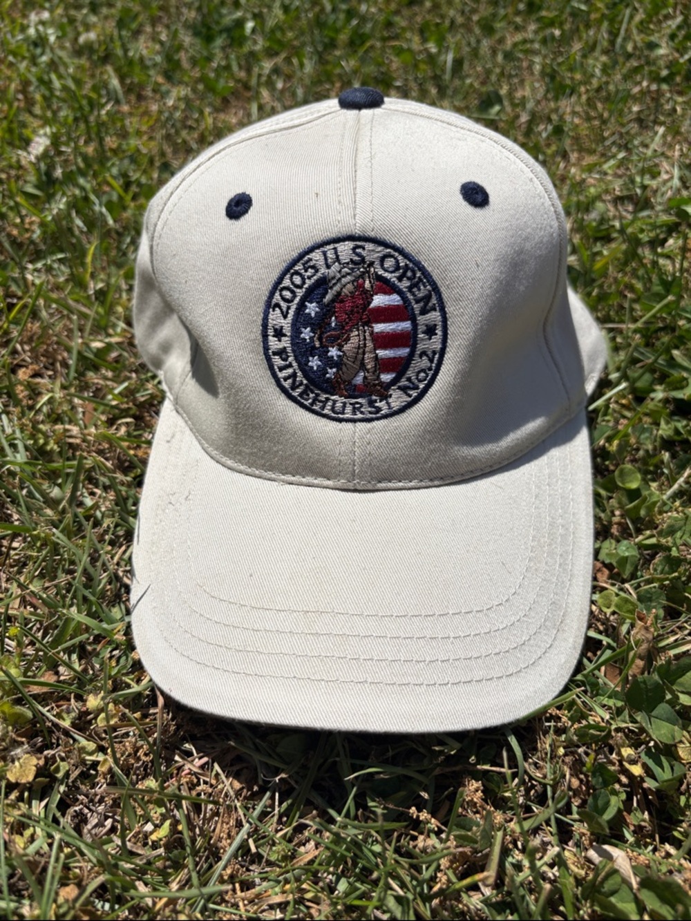 2005 US OPEN Pinehurst No. 2 hat SnapBack new beige & navy PinehurstResort#golf